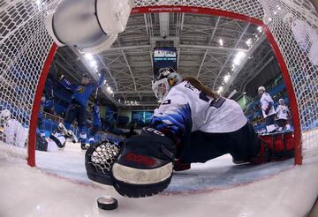 Finland's Venla Hovi scores against the US.