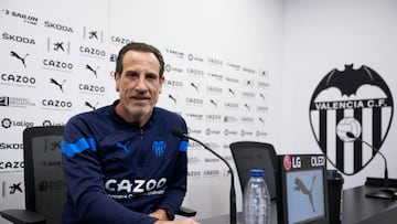 Voro González, en la sala de prensa de la Ciudad Deportiva de Paterna.