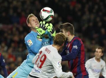 Ter Stegen, Piqué y Fernando Torres.
