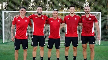 Foto del Granada CF en la que aparecen Silva, Cabaco, Callejón, Miguel Rubio e Ignasi Miquel.