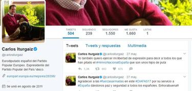 Iturgaiz llama "hijos de puta" a quienes pitaron el himno