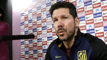 Simeone en rueda de prensa.