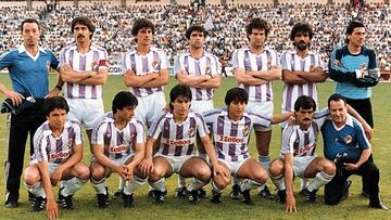 Once inicial del Real Valladolid que ganó la Copa de la Liga de 1984.