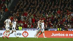 LISBON, PORTUGAL - NOVEMBER 14: Dusan Tadic of Serbia celebrates after scoring a goal during the 2022 FIFA World Cup Qualifier match between Portugal and Serbia at Estadio Jose Alvalade on November 14, 2021 in Lisbon, Lisboa. (Photo by Carlos Rodrigues/Getty Images)