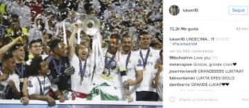 La celebración de los jugadores del Real Madrid en las redes sociales