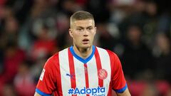 GIRONA, SPAIN - MAY 14: Artem Dovbyk of Girona FC looks on during the LaLiga EA Sports match between Girona FC and Villarreal CF at Montilivi Stadium on May 14, 2024 in Girona, Spain. (Photo by Alex Caparros/Getty Images)