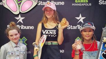 Podio Skate Park X Games Minneapolis 2018. Brighton Zeuner, medalla de oro.