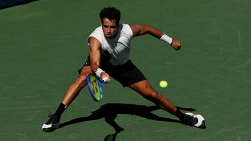 Jaume Munar, durante su partido contra Zizou Bergs en el US Open.