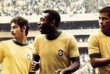 Rivelino, Pelé y Jairzinho.