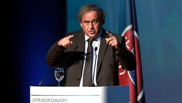 Michel Platini durante su discurso.