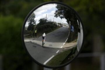 Un ciclista del equipo Giant,durante la vigésimo primera y ultima etapa de la Vuelta Ciclista a España 2014, etapa con una contrareloj individual, con una distancia de 9,7 kilómetros.