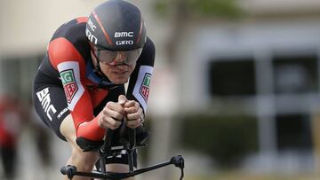 Tejay Van Garderen rides during Stage 4, the individual time trial, of the Tour of California cycling race Wednesday, May 16, 2018, in Morgan Hill, Calif. (AP Photo/Marcio Jose Sanchez)