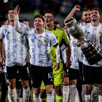 La celebración de Argentina con público en El Monumental