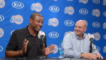 Glen Doc Rivers y Steve Ballmer, durante una rueda de prensa la semana pasada.