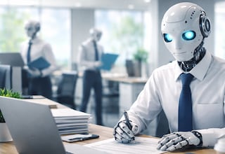 robot ia inteligencia artificial trabajo oficina