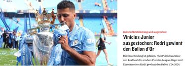 The worldwide reaction to Rodri’s Ballon d’Or as Vini Jr misses out