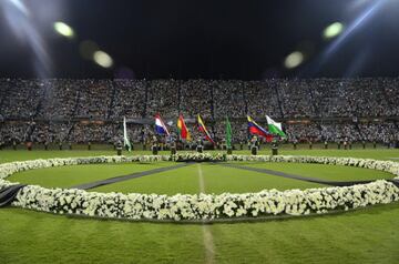 30 de noviembre de 2016: A las 6:45 p.m., hora que estaba programado el partido, comenzó el homenaje en el Atanasio Girardot de Medellín. Miles de personas con camisetas blancas, flores y velas, asistieron al acto. Rueda conmovió con su discurso al igual 