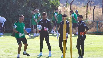 David Pérez, con los tres porteros