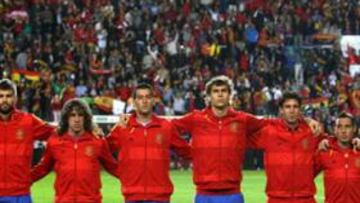 <b>EL ÚLTIMO ONCE. </b>Casillas, Ramos, Piqué, Puyol, Busquets, Llorente, Capdevila, Cazorla, Villa, Silva e Iniesta.