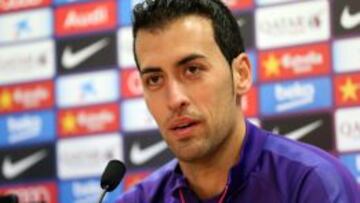 Sergio Busquets, en rueda de prensa.