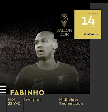 Fabinho, mediocentro brasileño de 28 años que juega en el Liverpool.