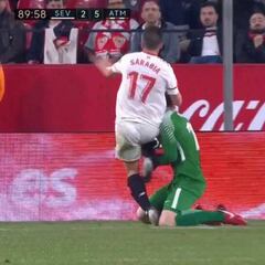 Martínez Munuera debió señalar penalti de Oblak a Sarabia