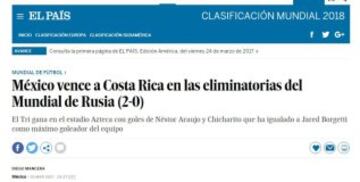 Así reaccionaron los medios internacionales a la victoria del Tri sobre Costa Rica