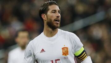 Sergio Ramos, en el amistoso Francia - España.