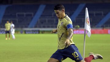 James Rodríguez durante un partido con la Selección Colombia.