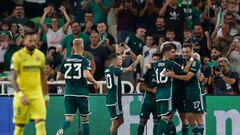 El Panathinaikos celebra el primer gol.