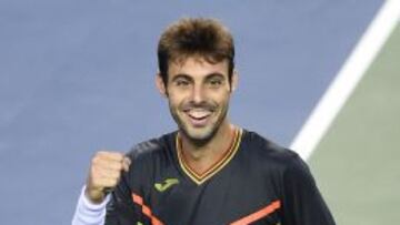 Marcel Granollers celebra su victoria ante David Ferrer.