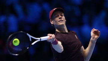 Jannik Sinner, contra Ben Shelton en las ATP Finals.