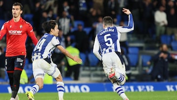 Igor Zubeldia marcó el gol del empate de la Real Sociedad ante Osasuna en octavos de Copa del Rey, en el tiempo de descuento.