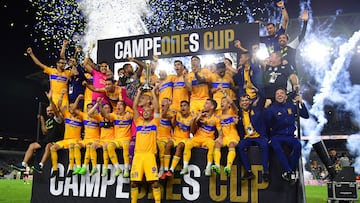 Sep 27, 2023; Los Angeles, CA, USA; The Tigres UANL celebrate after winning the Campeones Cup against the Los Angeles FC at BMO Stadium. Mandatory Credit: Gary A. Vasquez-USA TODAY Sports