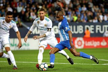 Diego Rolan scores Malaga's first goal.