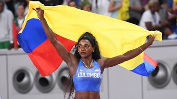 Caterine Ibarg&uuml;en fue tercera en el Mundial de Atletismo.