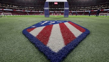 Escudo del Atlético en el Cívitas Metropolitano.