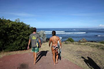 Johanne Defay y su entrenador Simon Paillard 