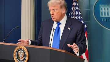U.S. President Donald Trump speaks to the media, after the U.S. Supreme Court dealt a blow to the power of federal judges by restricting their ability to grant broad legal relief in cases as the justices acted in a legal fight over President Donald Trump's bid to limit birthright citizenship, in the Press Briefing Room at the White House in Washington D.C., June 27, 2025. REUTERS/Ken Cedeno