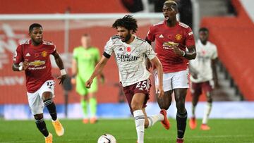 Mohamed Elneny contra el Manchester United.