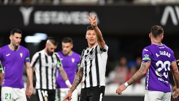 Musto, durante un partido con el Cartagena.