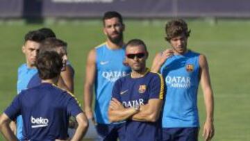 UN POEMA. La cara de Luis Enrique tras el partido ante la Fiore, en el viaje de vuelta y en el entrenamiento de ayer era significativa.