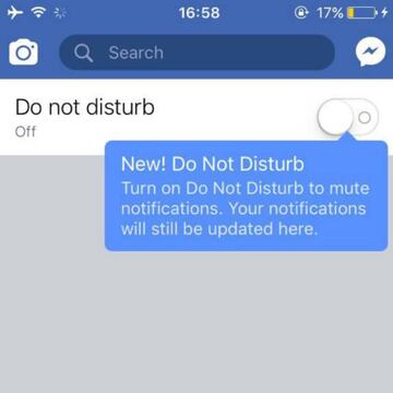 La nueva funci&oacute;n en pruebas para silenciar notificaciones en Facebook app