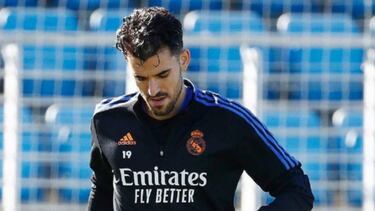 Ceballos, en un entrenamiento en Valdebebas con el Madrid.