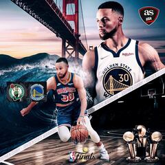 Steph Curry and his four rings with the Warriors
