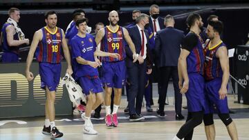 12/02/21 BALONCESTO BASKET
PARTIDO COPA DEL REY 2021 FASE FINAL CUARTOS
BARCELONA - UNICAJA
BANQUILLO ALEGRIA PIERRE ORIOLA NICK CALATHES