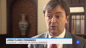 Jorge Flores durante una entrevista en Televisión Española