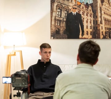 Dani Olmo, durante la entrevista.