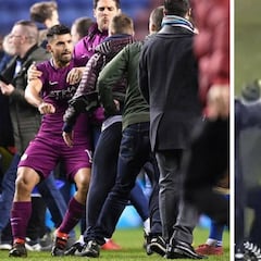 Agüero se enfrentó con un hincha del Wigan y le golpeó