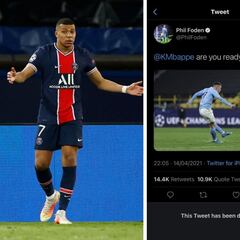 Foden rompe con su compañía de redes tras el tuit a Mbappé